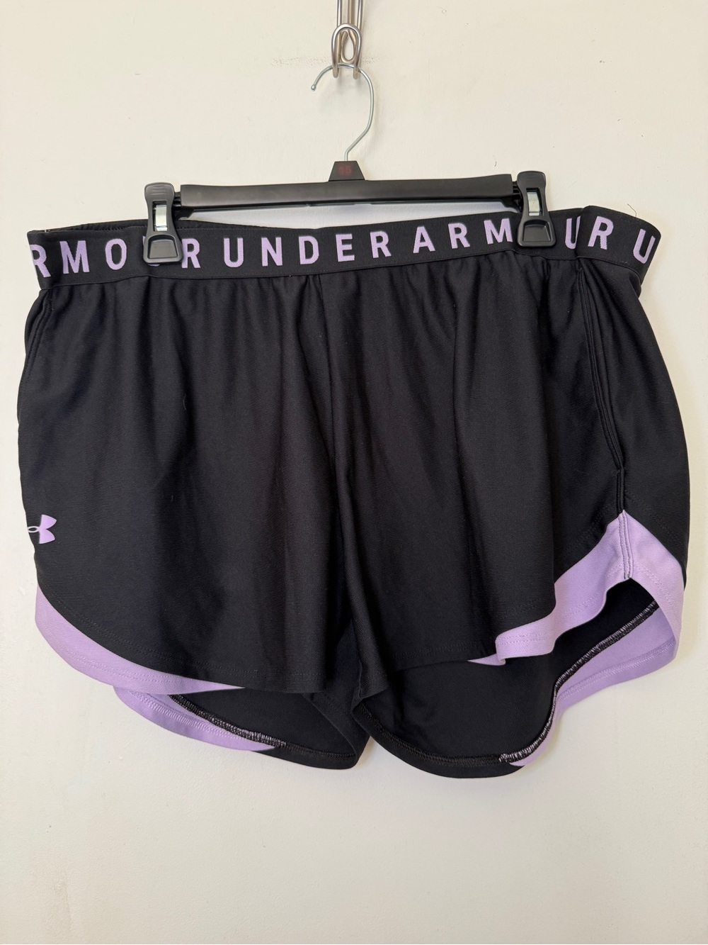 Under Armour Black Shorts with Lavender Trim - Women’s Athletic